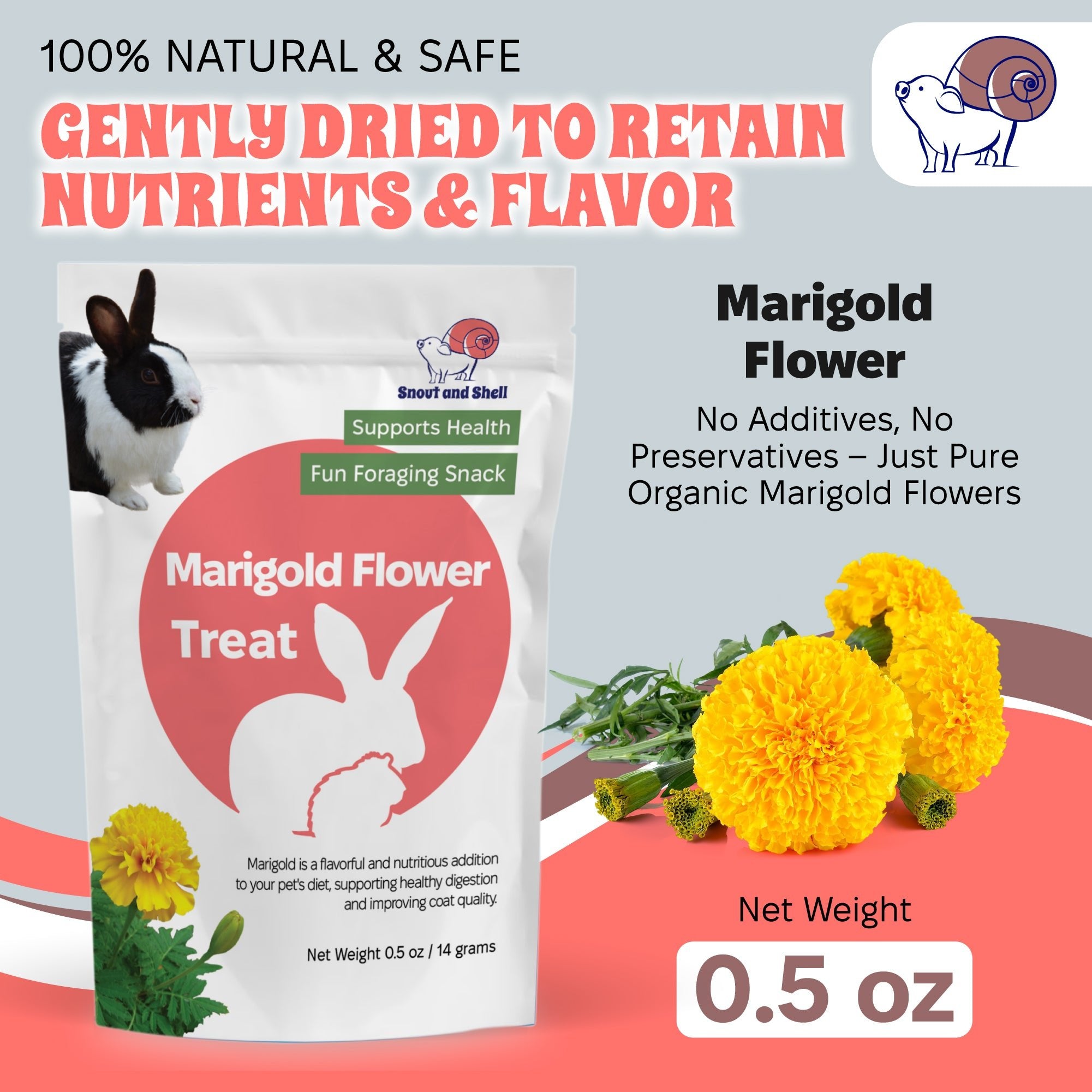 Snout and Shell Pellet Topper - Marigold Flower treat