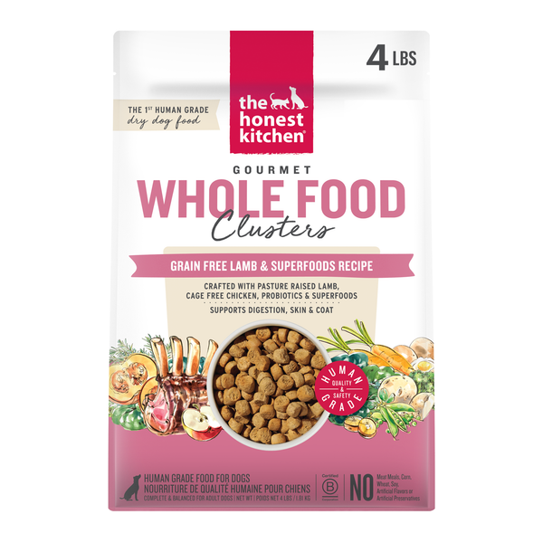 THE HONEST KITCHEN Dog - Grain Free Lamb Whole Food Clusters Kibble 4 lb