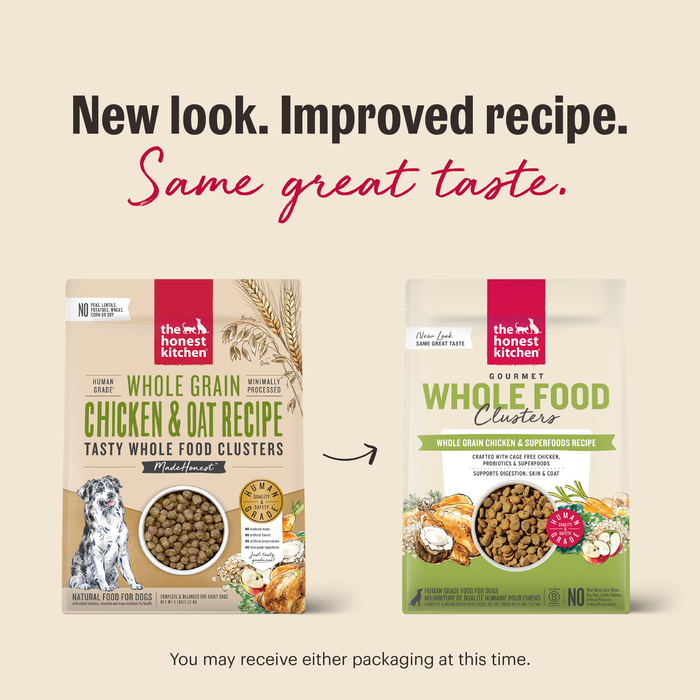 THE HONEST KITCHEN Dog - Whole Grain Chicken Whole Food Clusters Kibble for Small Breed 4 lb