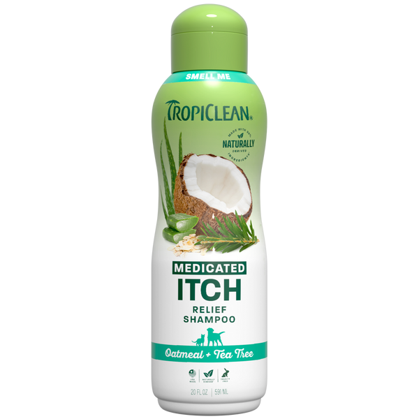 TROPICLEAN Dog & Cat - Oatmeal & Tea Tree Medicated Itch Relief Shampoo 20 oz