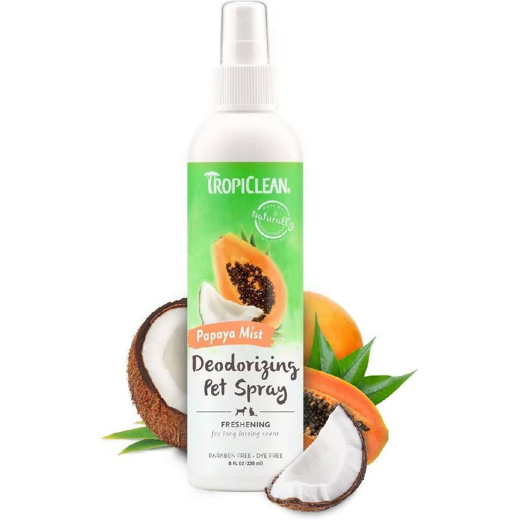 TROPICLEAN Dog & Cat - Papaya Mist Deodorizing Pet Spray 8 oz
