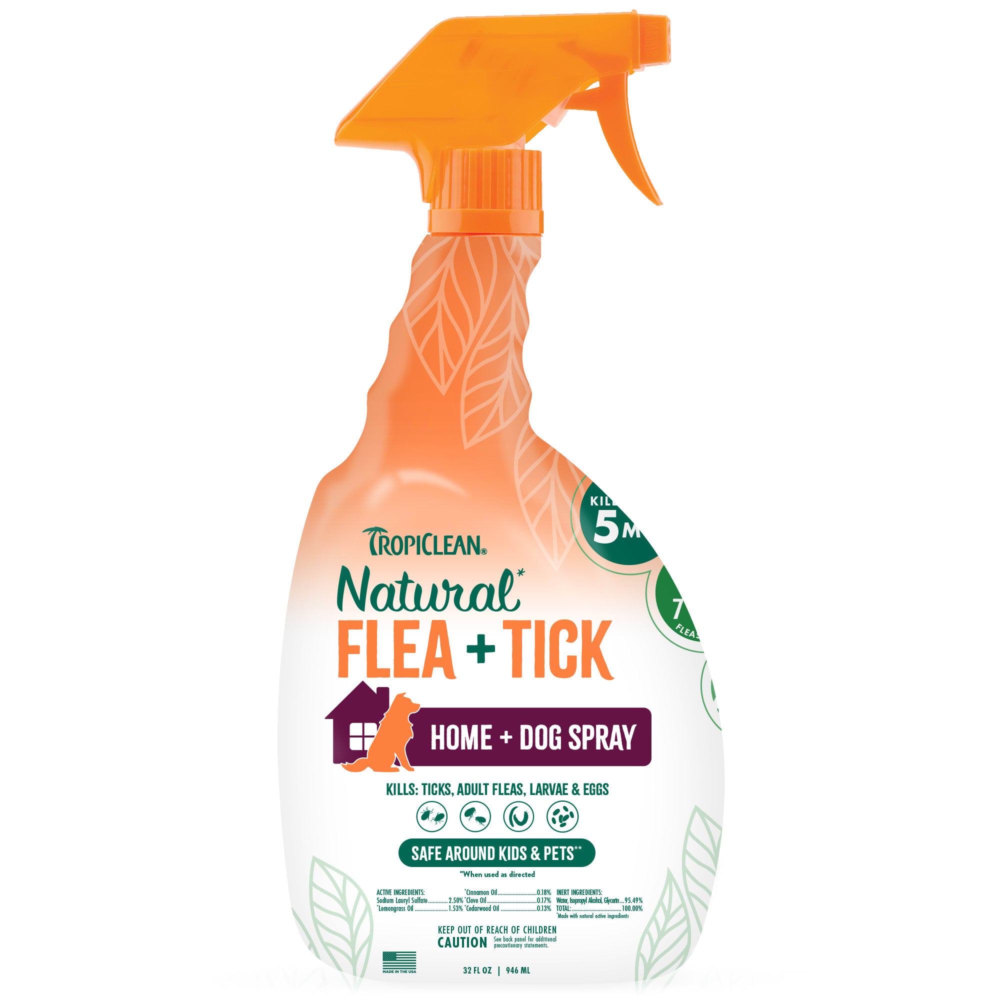 TROPICLEAN Dog - Natural Flea & Tick Home Spray 32 oz