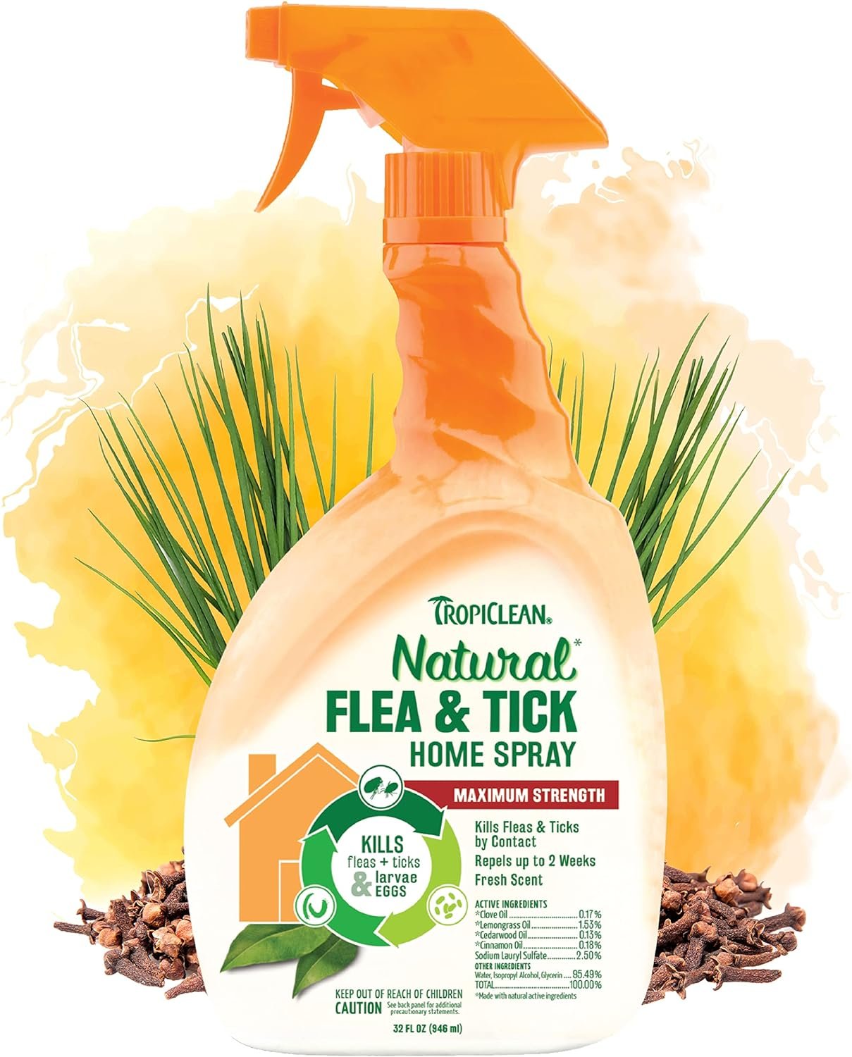 TROPICLEAN Dog - Natural Flea & Tick Home Spray 32 oz