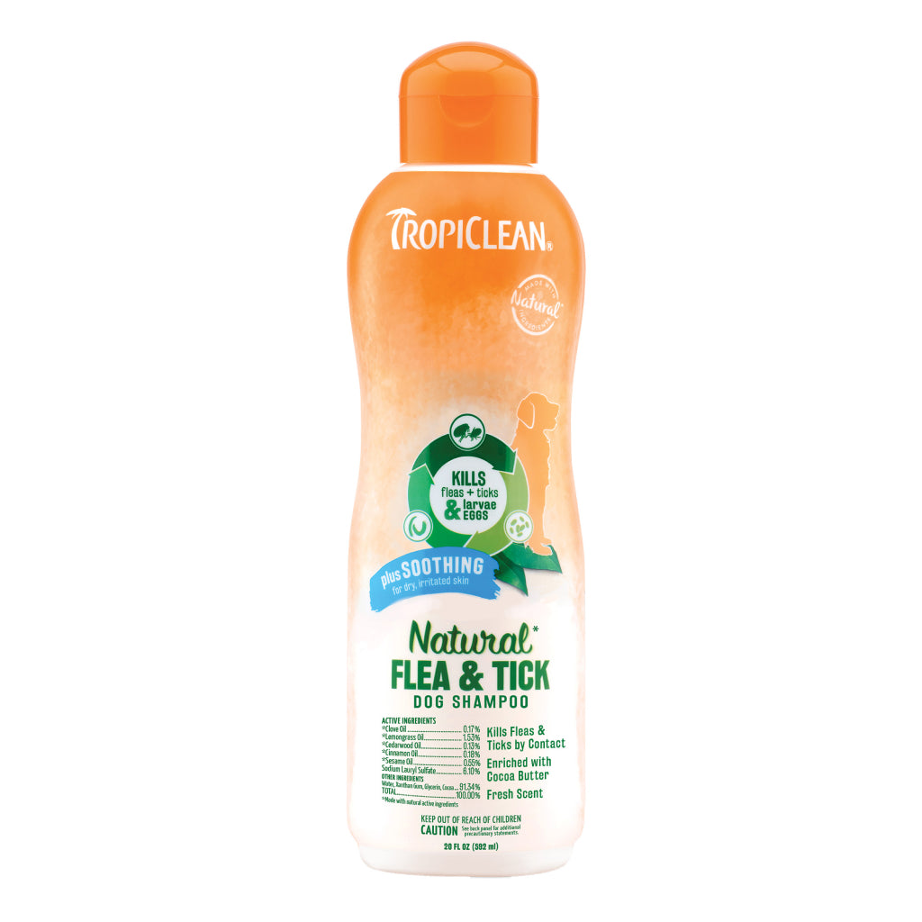 TROPICLEAN Dog - Natural Flea & Tick Soothing Shampoo 20 oz
