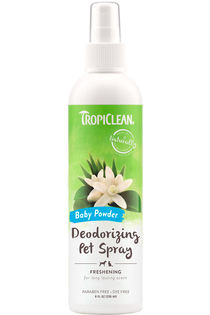 TROPICLEAN Dogs & Cats - Baby Powder Deodorizing Spray 8 oz
