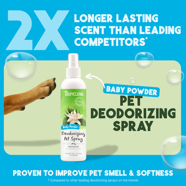 TROPICLEAN Dogs & Cats - Baby Powder Deodorizing Spray 8 oz
