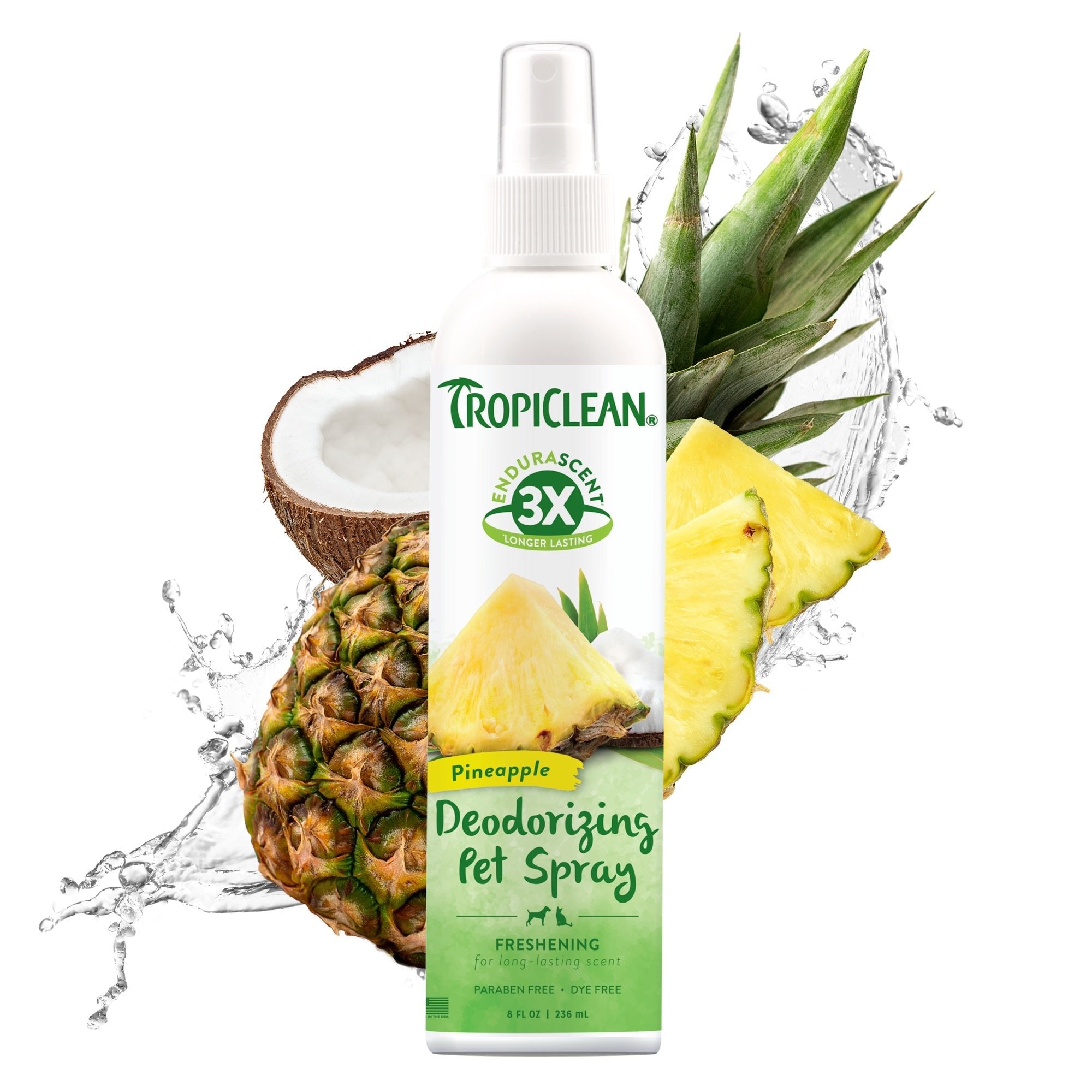 TROPICLEAN Dogs & Cats - EnduraScent Pineapple Deodorizing Spray 8 oz