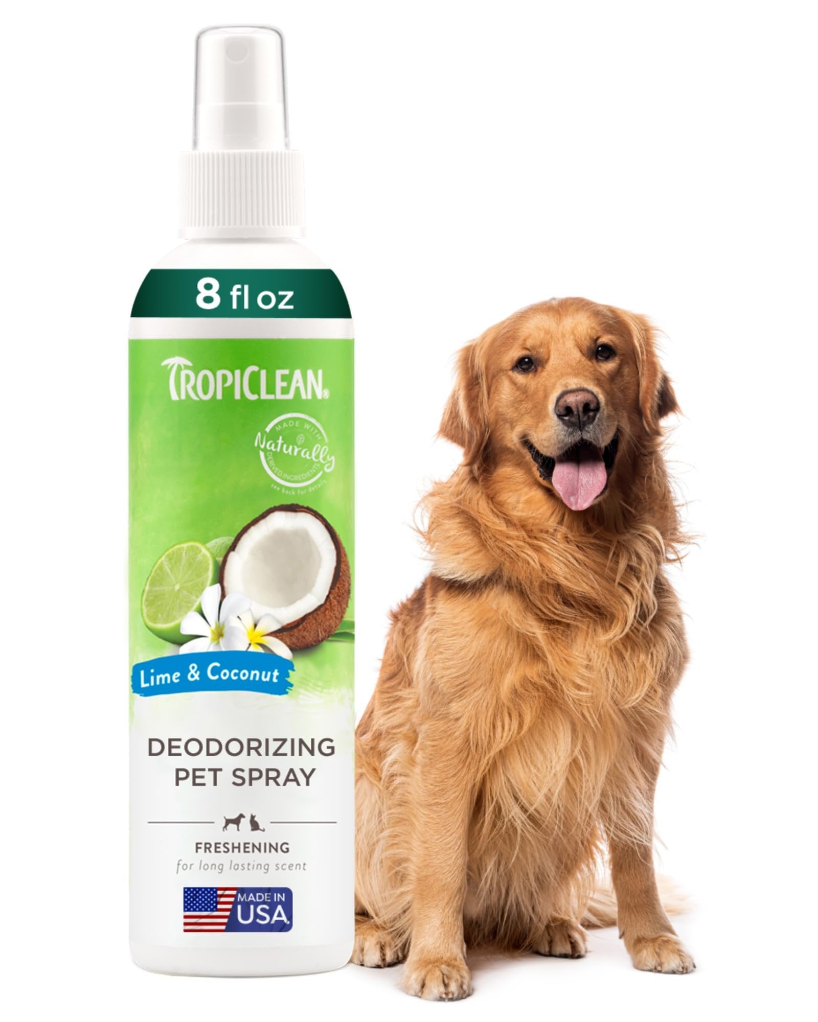 TROPICLEAN Dogs & Cats - Lime & Coconut Deodorizing Pet Spray 8 oz