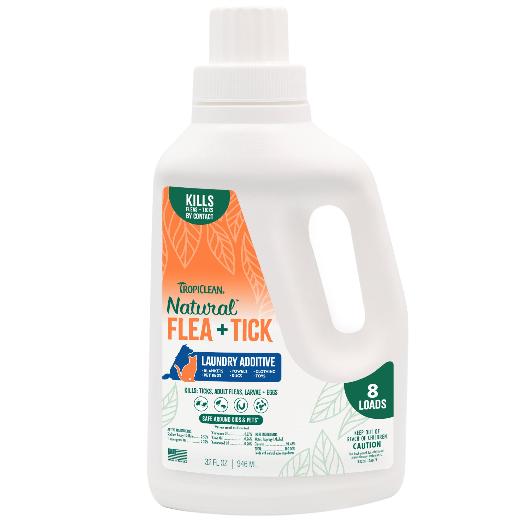 TROPICLEAN Dogs & Cats - Natural Flea & Tick Laundry Additive 32 oz