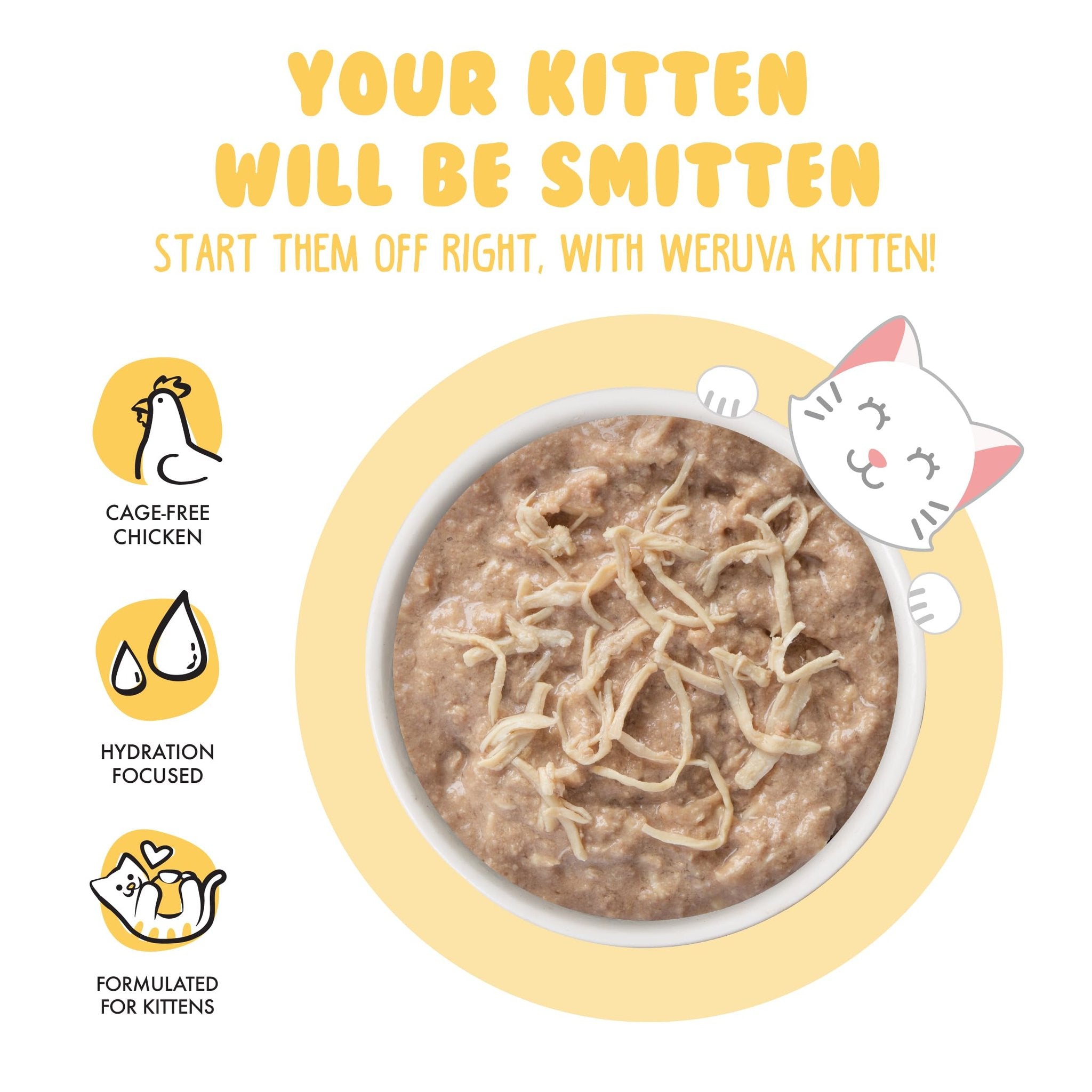 WERUVA CAT KITTEN CHICKEN FORMULA AU JUS 3OZ Ea