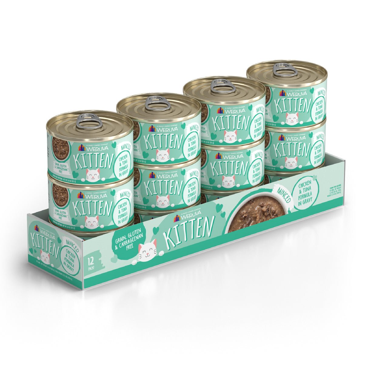WERUVA CAT KITTEN CHICKEN & TUNA FORMULA IN GRAVY 3OZ - Ea