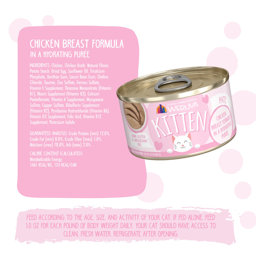 WERUVA CAT KITTEN HYDRATING PUREE CHICKEN BREAST FORMULA 3OZ