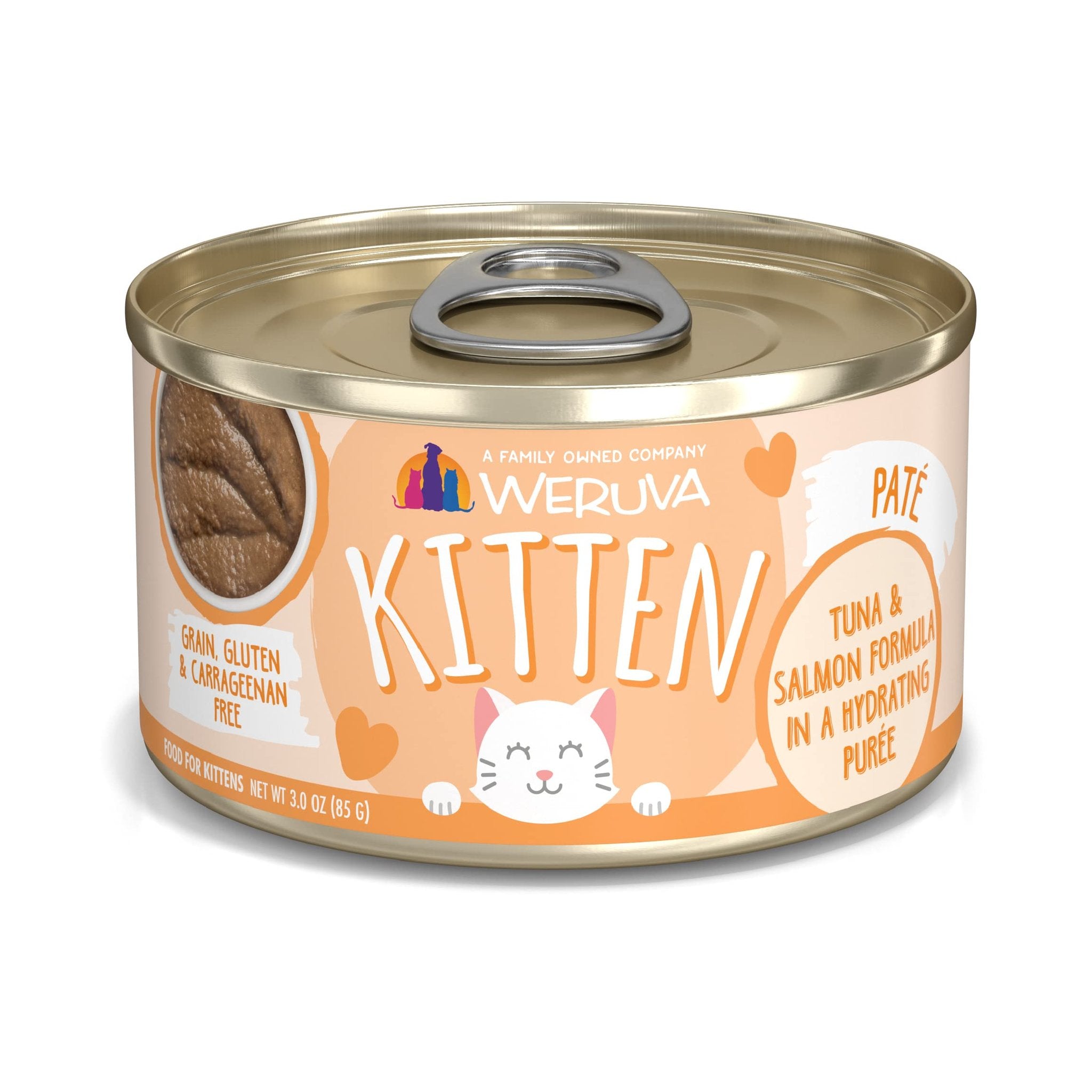 WERUVA CAT KITTEN HYDRATING PUREE TUNA & SALMON FORMULA 3OZ - Ea