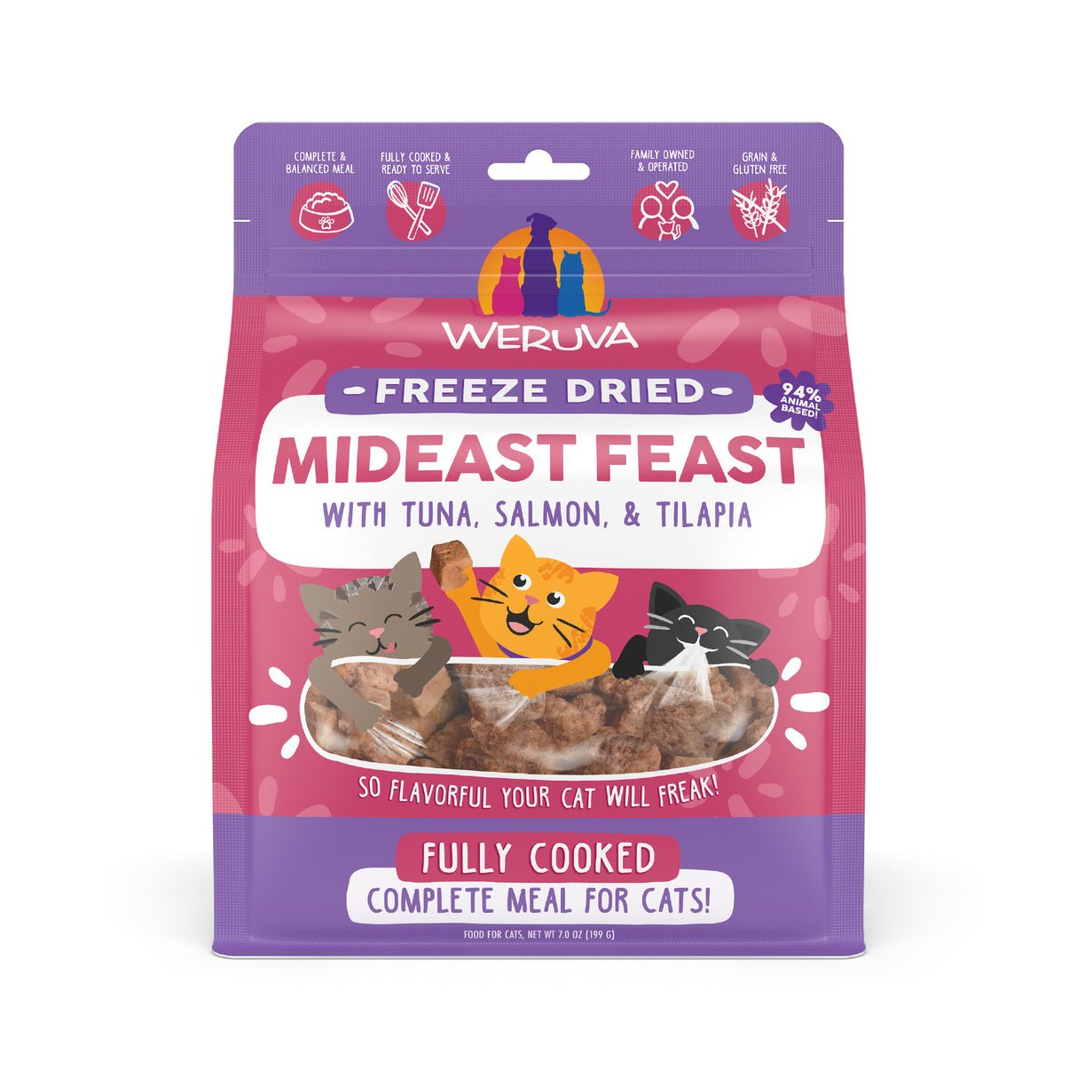 WERUVA Cat - Mideast Feast Tuna, Salmon & Tilapia Freeze-Dried Food & Topper