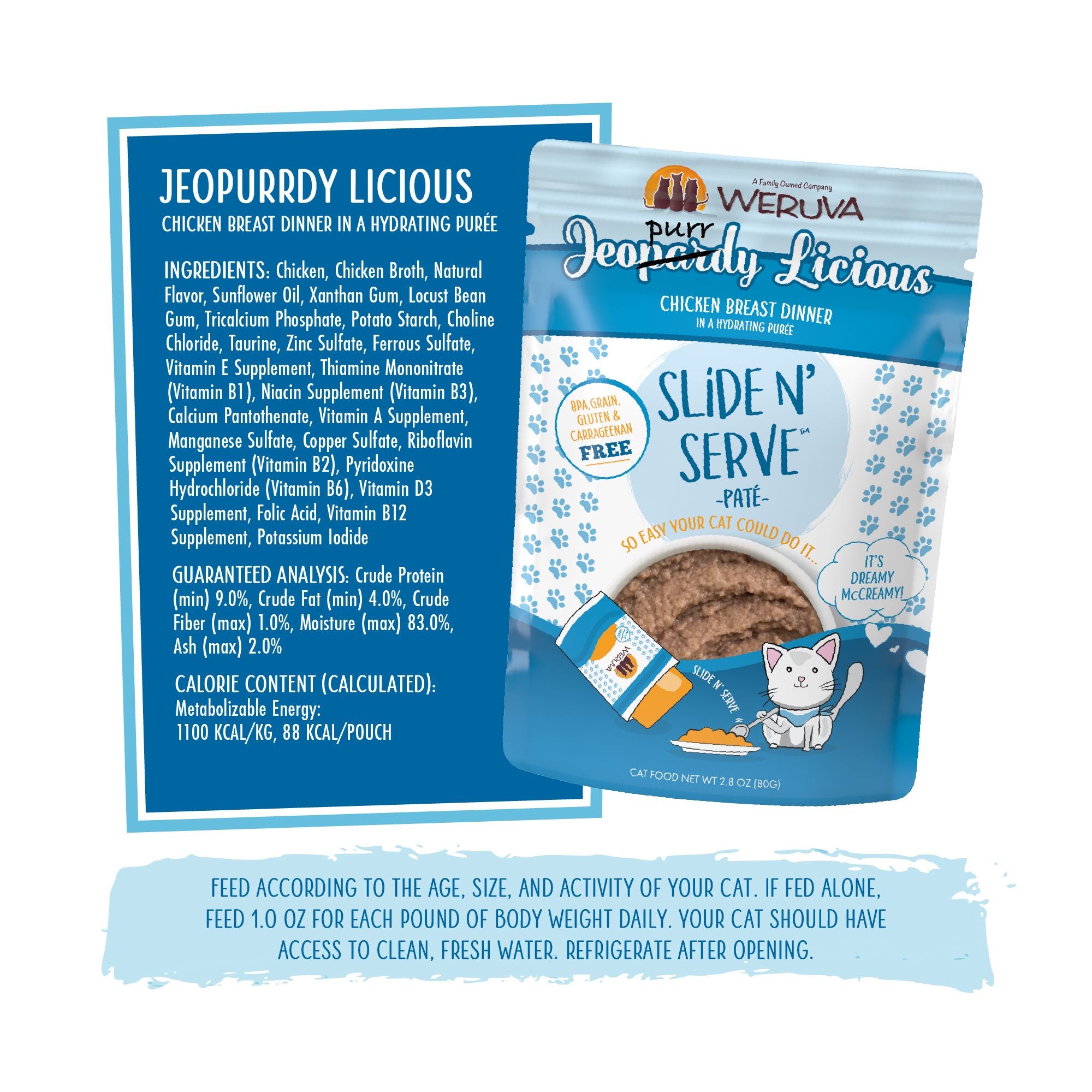 WERUVA CAT SLIDE N' SERVE JEOPURRDY 2.8OZ POUCH
