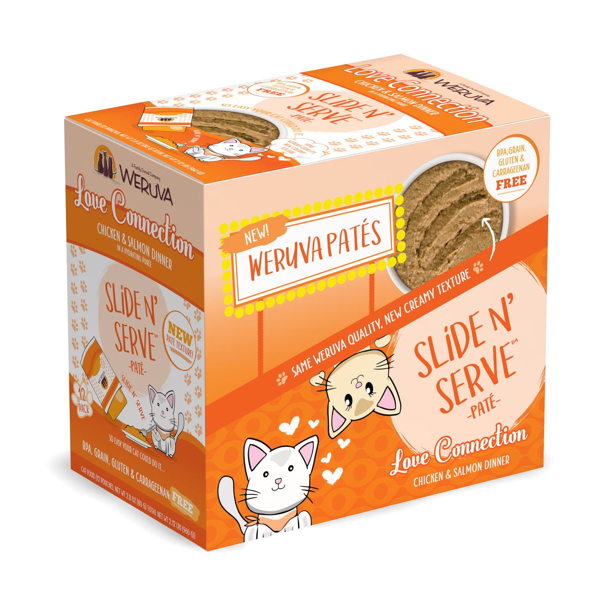 WERUVA CAT SLIDE N' SERVE LOVE CONNECTION 2.8OZ POUCH