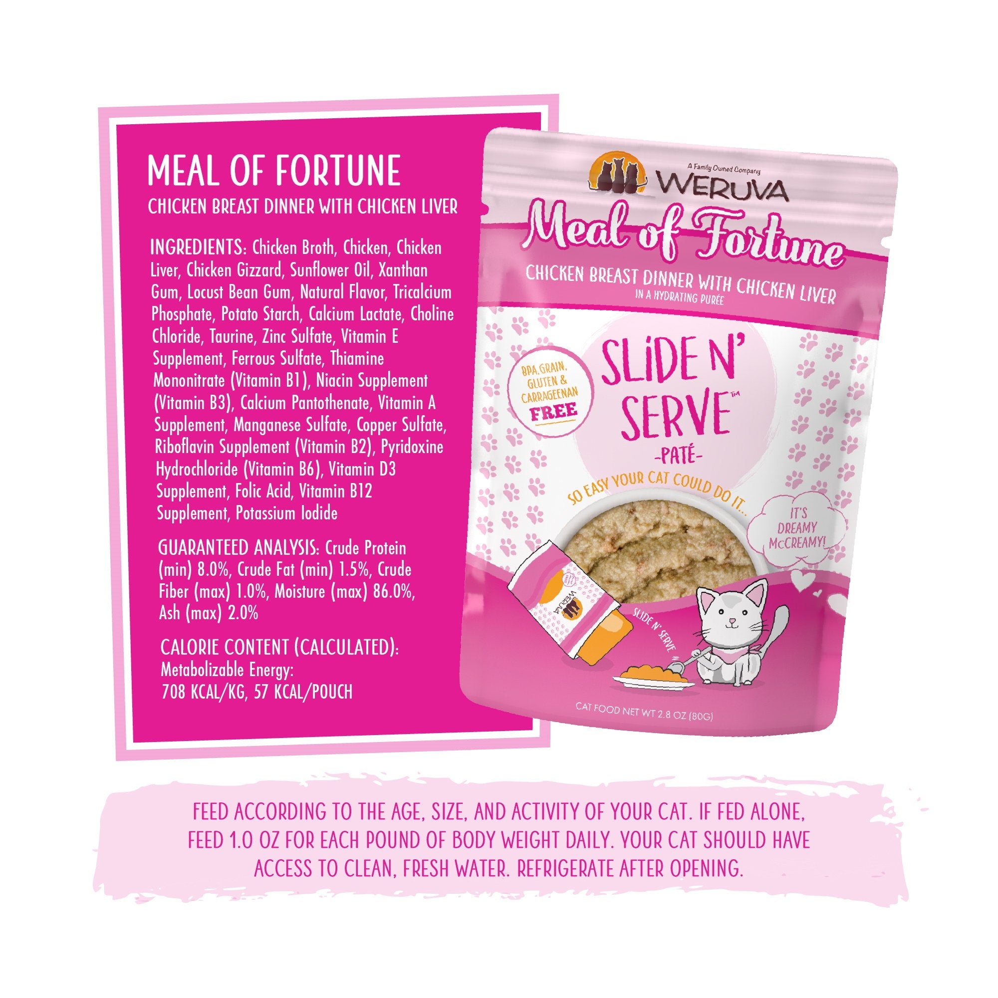 WERUVA CAT SLIDE N' SERVE MEAL OF FORTUNE 2.8OZ POUCH