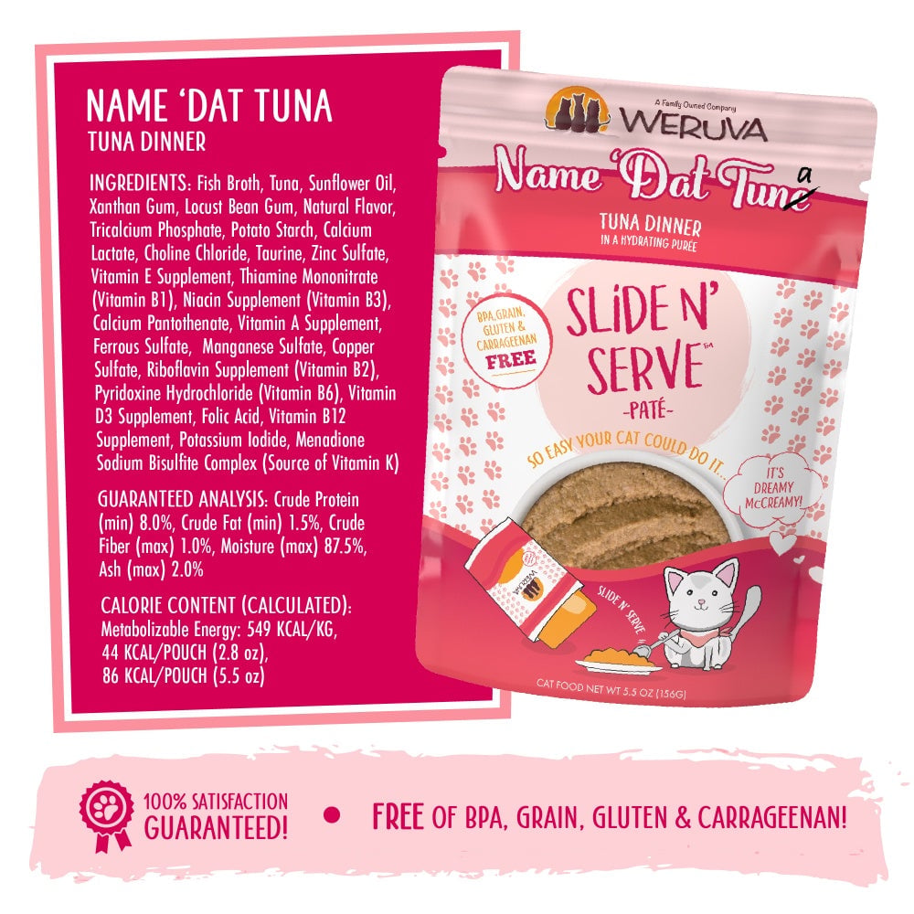 WERUVA CAT SLIDE N' SERVE NAME 'DAT TUNA 2.8OZ POUCH