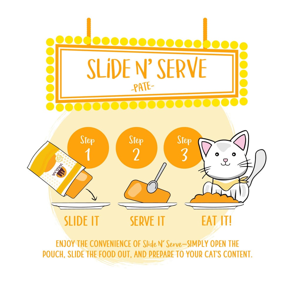 WERUVA CAT SLIDE & SERVE THE SLICE IS RIGHT 2.8OZ POUCH