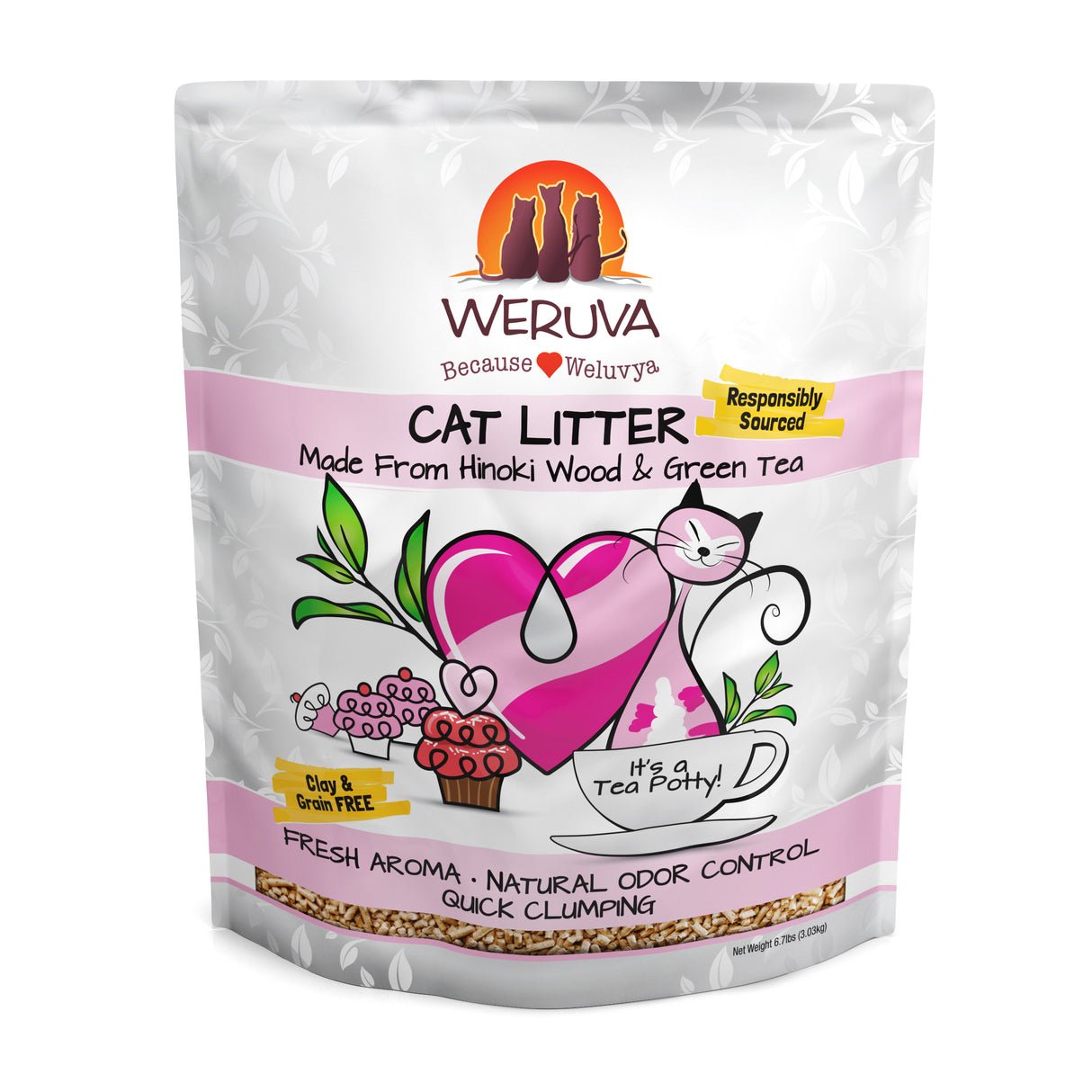 WERUVA CAT TEA POTTY LITTER 6.7LB BAG