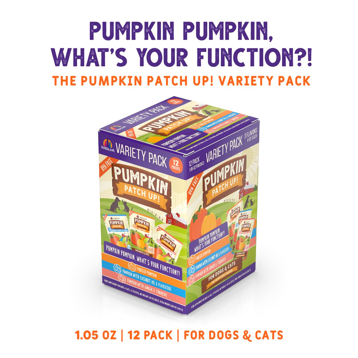 WERUVA DOG and Cat PUMPKIN PATCH 2.8OZ POUCH (Case of 12)