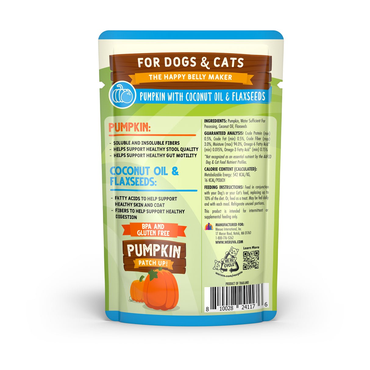 WERUVA DOG & CAT PUMPKIN with COCONUT AND FLAXSEED 2.8OZ