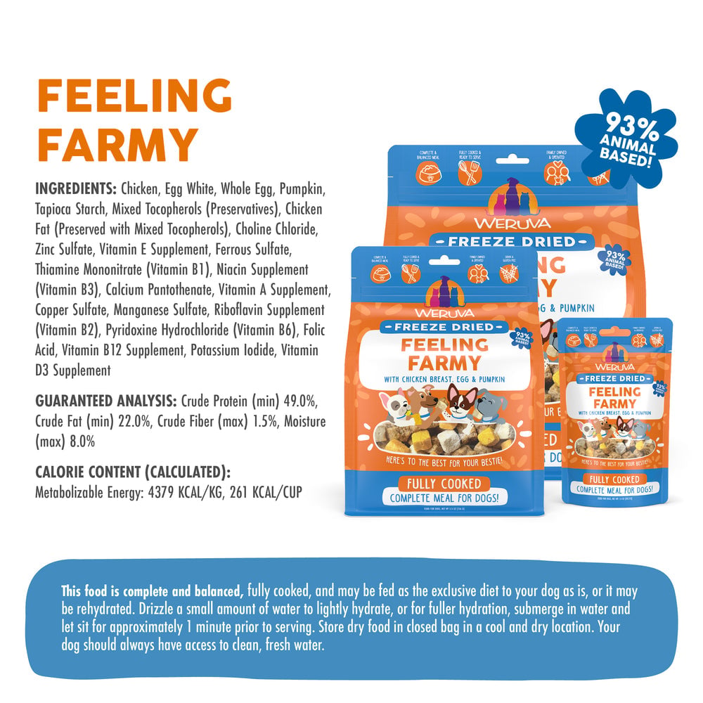 WERUVA DOG FREEZE-DRIED FEELING FARMY FOOD 5.5OZ
