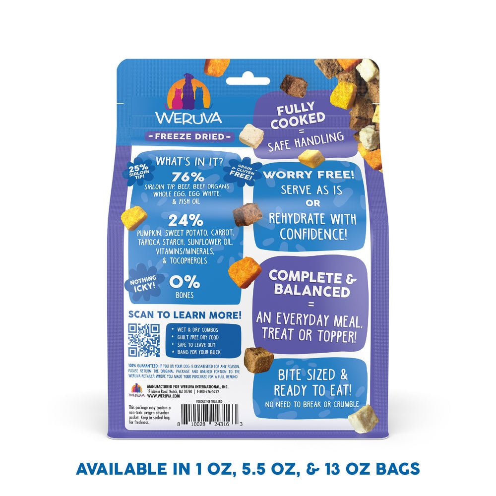 WERUVA DOG FREEZE-DRIED STEAK FRITES DINNER FOOD 5.5OZ