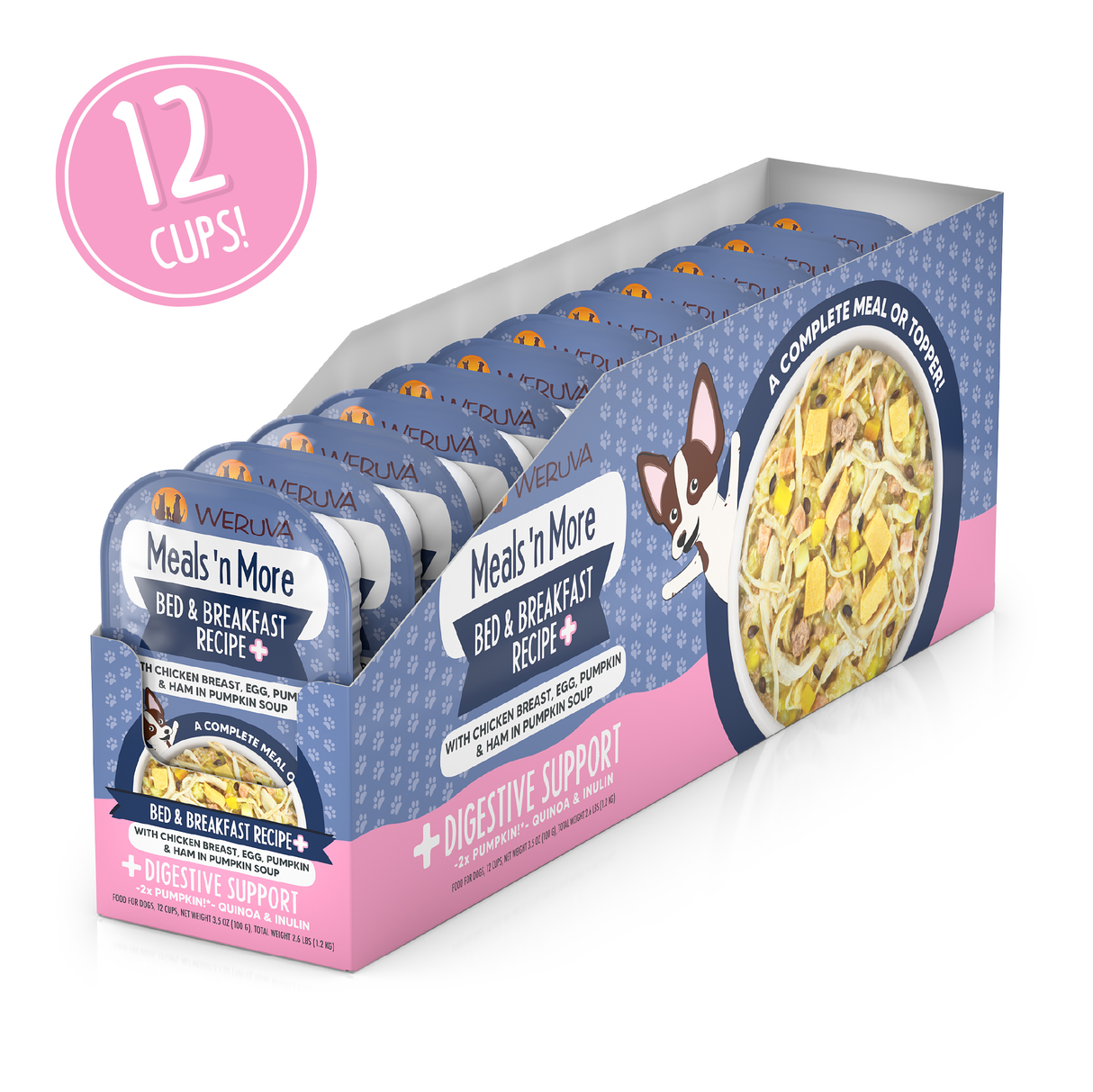 WERUVA DOG MEALS N' MORE BED AND BREAKFAST RECIPE PLUS 3.5OZ CUP