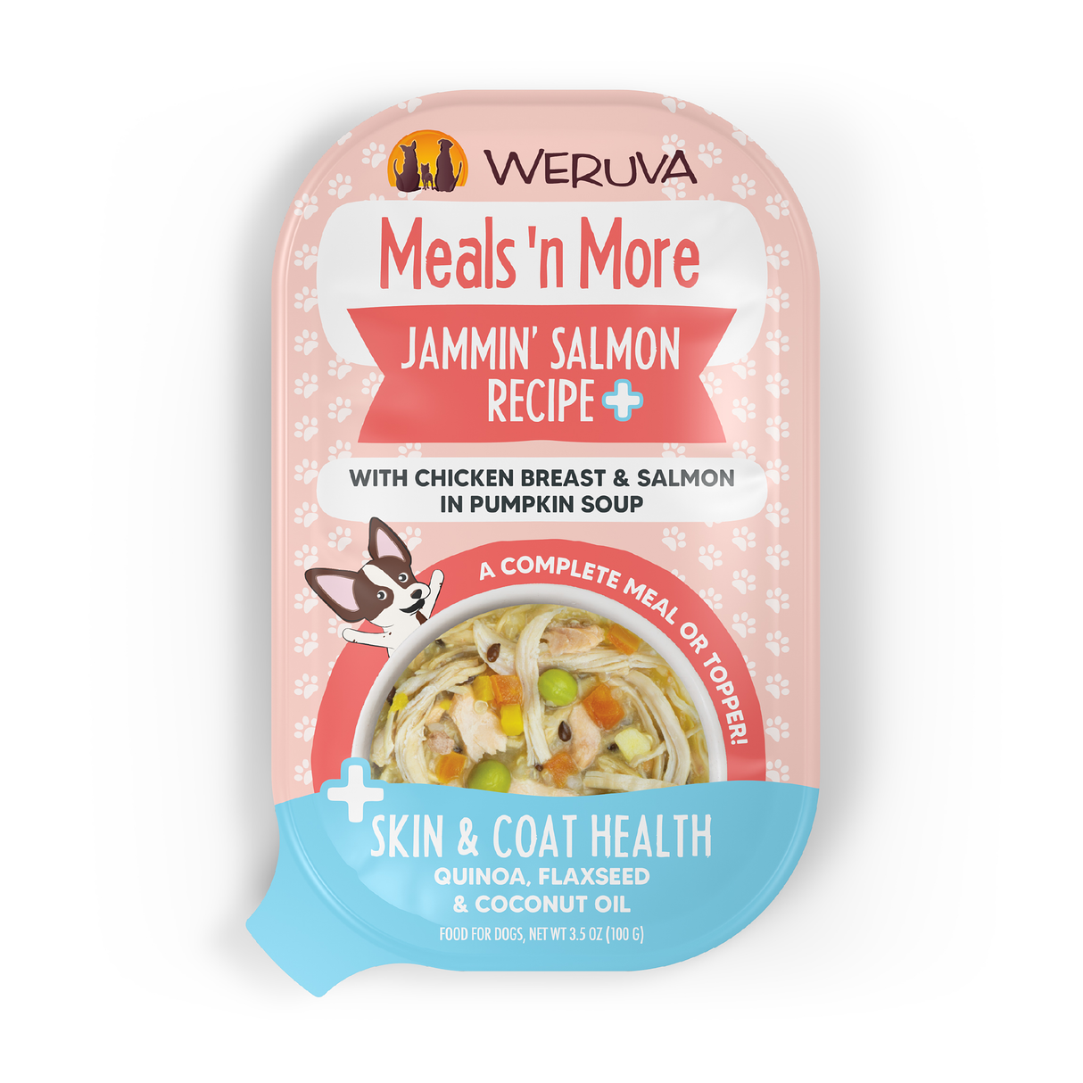 WERUVA DOG MEALS N' MORE JAMMIN SALMON RECIPE PLUS 3.5OZ CUP