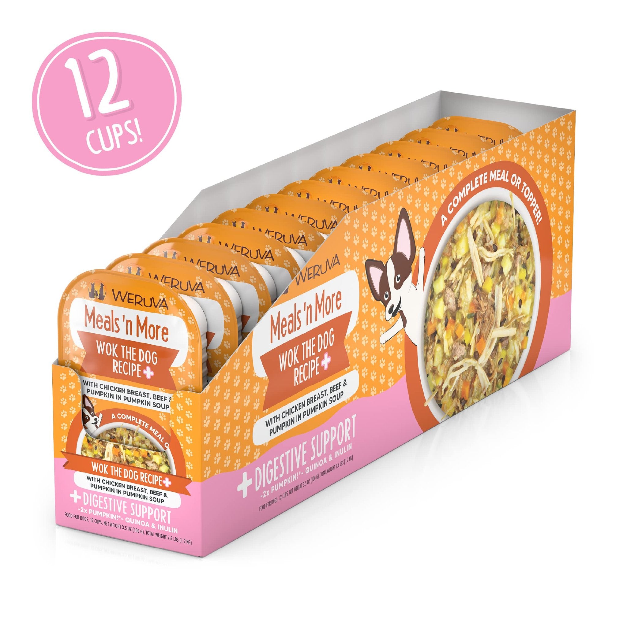 WERUVA DOG MEALS N' MORE WOK THE DOG RECIPE PLUS 3.5OZ CUP