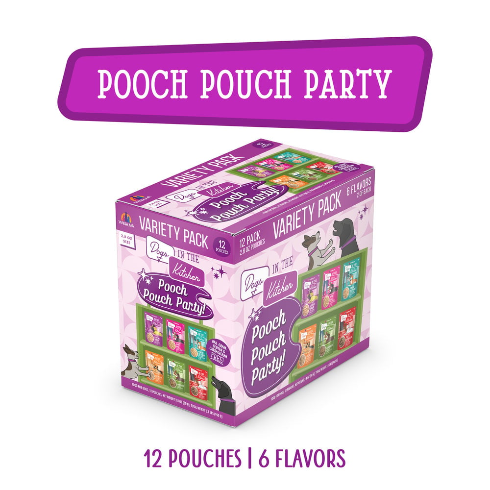 Weruva Dogs in the Kitchen  Variety Pack  Pooch Pouch Party!  Wet Dog Food - 12 pack