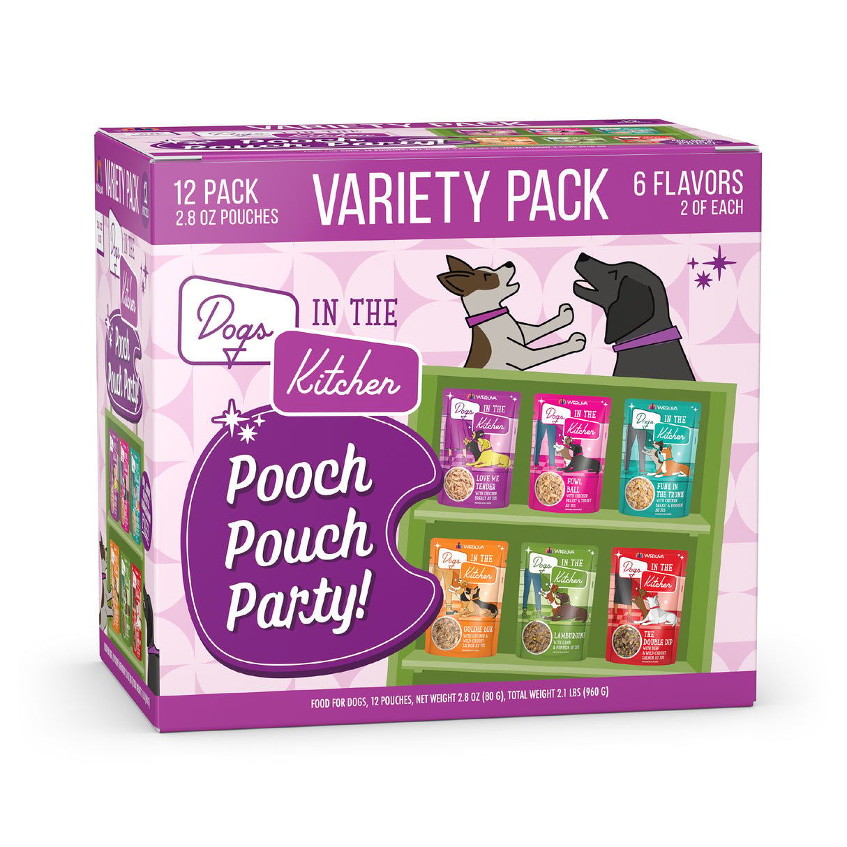 Weruva Dogs in the Kitchen  Variety Pack  Pooch Pouch Party!  Wet Dog Food - 12 pack