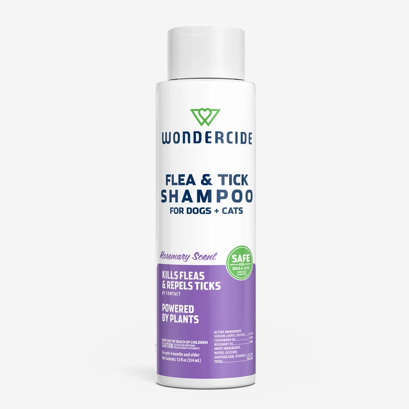 WONDERCIDE Dog & Cat - Flea & Tick Rosemary Shampoo With Natural Essential Oils 12 oz