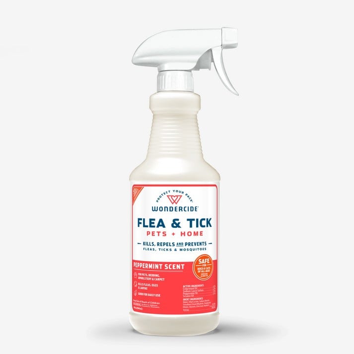 WONDERCIDE Dog & Cat - Peppermint Flea & Tick Spray For Pets & Home With Natural Essential Oils 16 oz