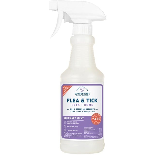 WONDERCIDE Dog & Cat - Rosemary Flea & Tick Spray For Pets & Home With Natural Essential Oils 16 oz