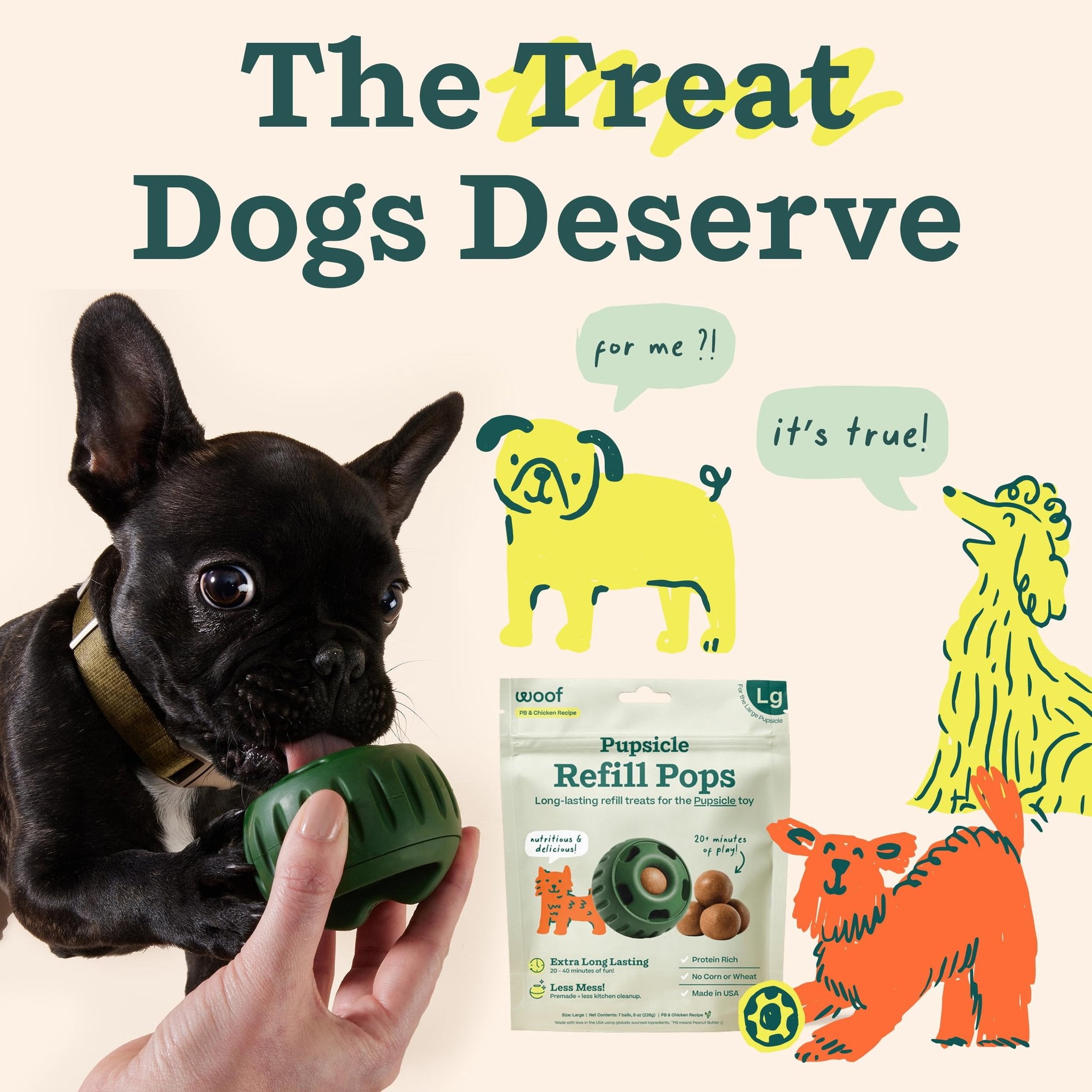 WOOF Dog - Pupsicle Chicken & Peanut Butter Refill Pops Treats